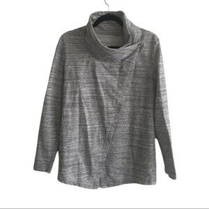 Danskin Grey Asymmetrical Long Sleeve Sweater Jacket Grey M